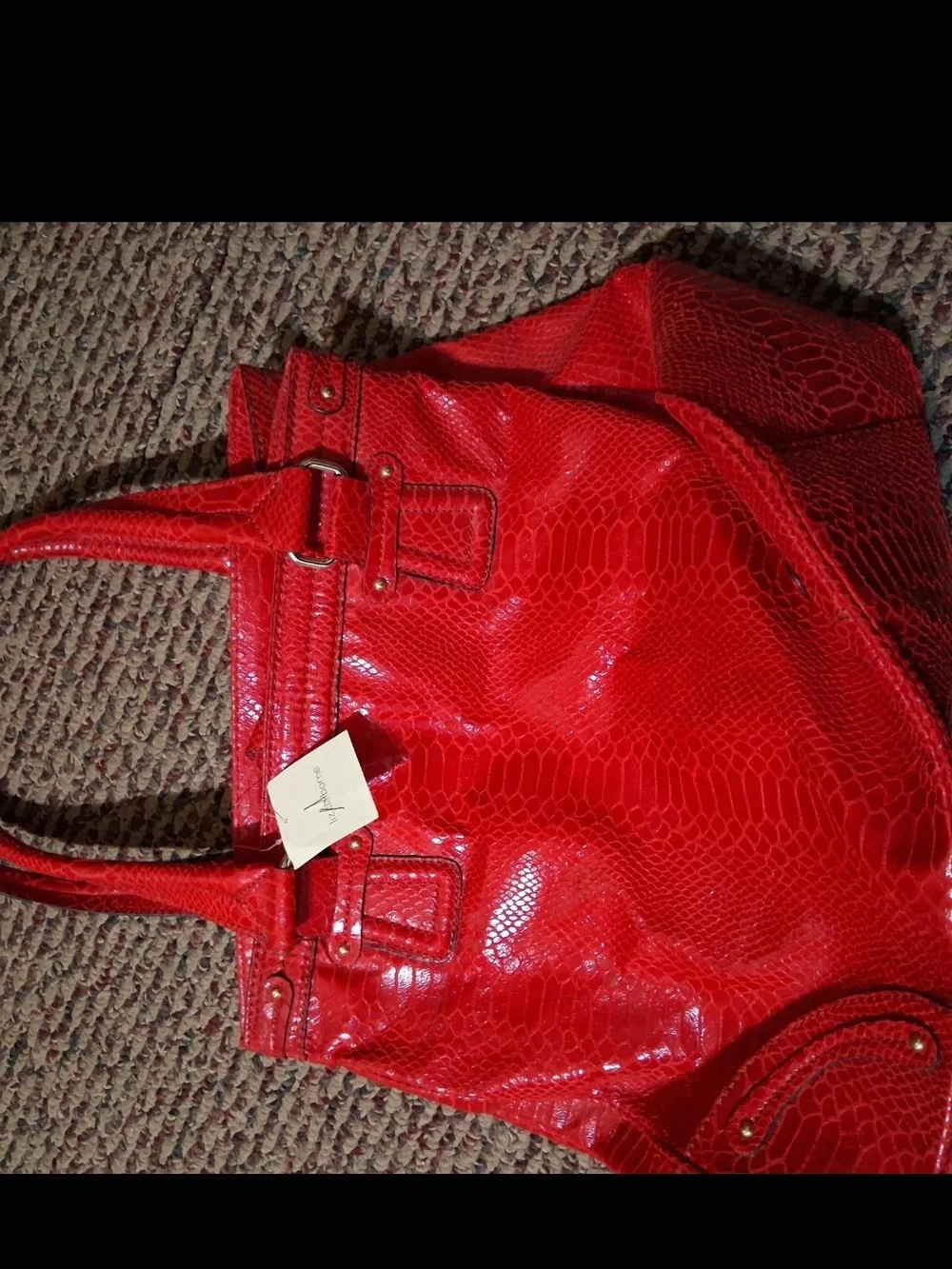 Liz Claiborne Red Textured Satchel